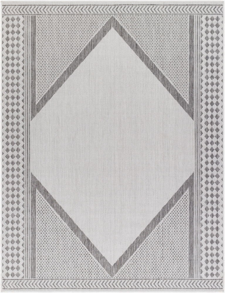 Long Beach Machine Woven Rug — Charcoal/Ivory