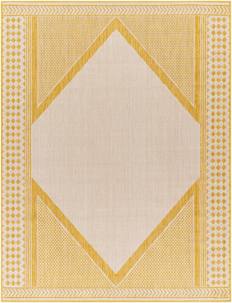 Long Beach Machine Woven Rug — Ivory/Mustard