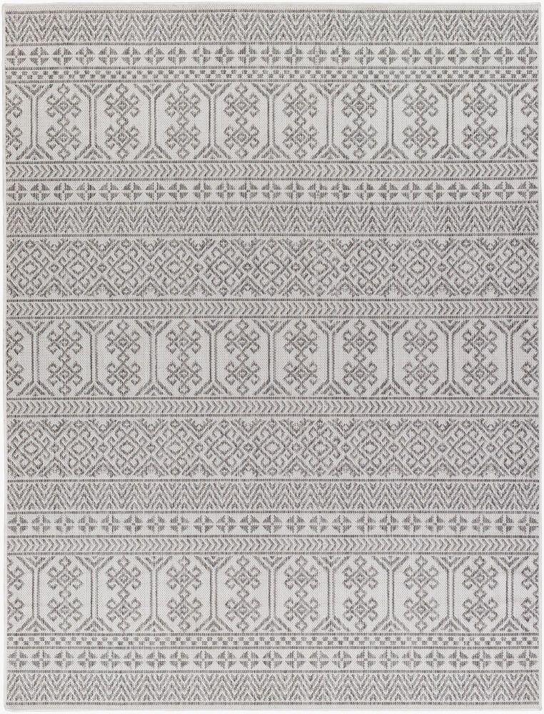 Long Beach Machine Woven Rug — Charcoal/Ivory