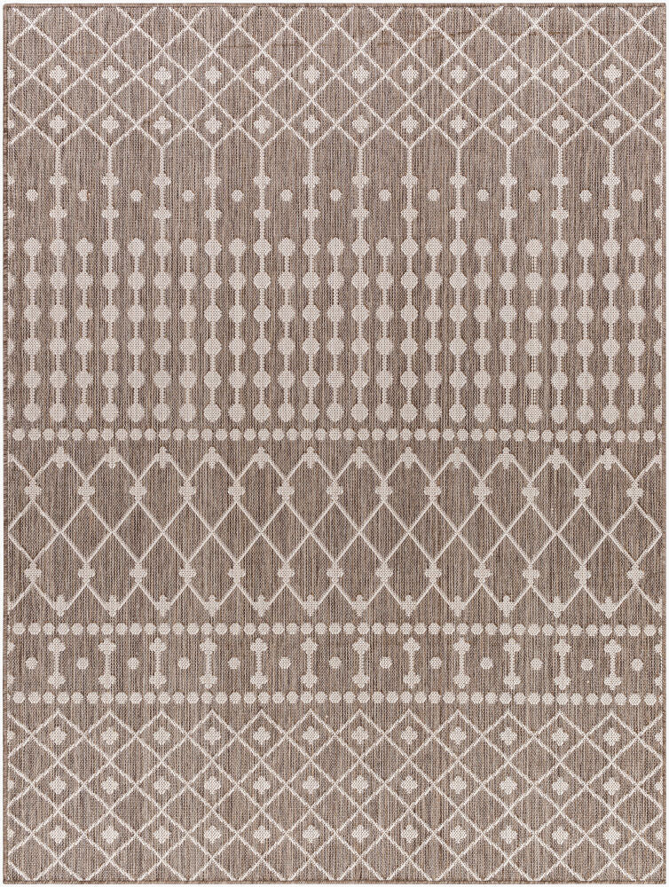Long Beach Machine Woven Rug — Dark Brown/Ivory