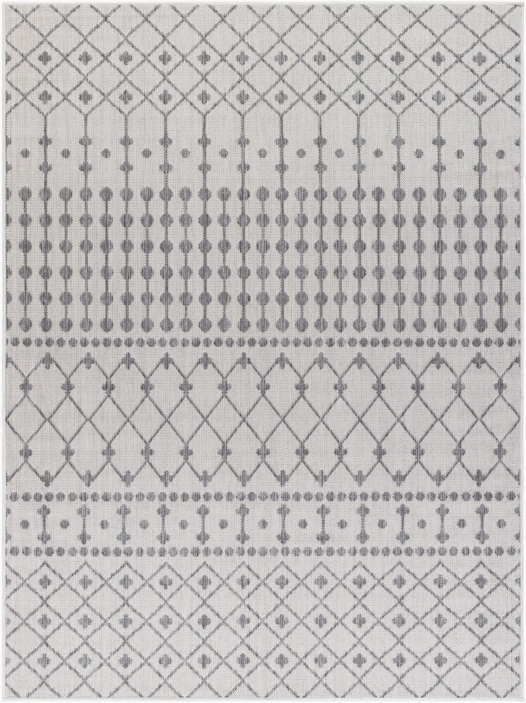Long Beach Machine Woven Rug — Charcoal/Ivory