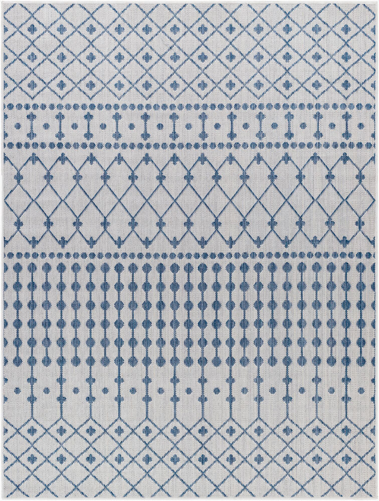 Long Beach Machine Woven Rug — Ivory/Navy