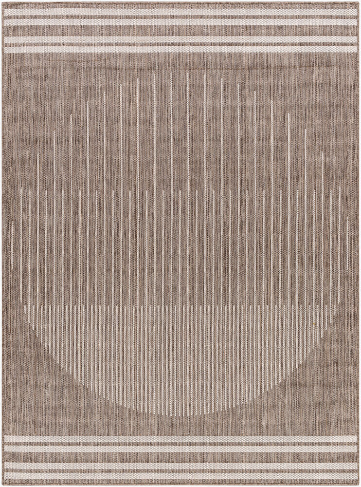 Long Beach Machine Woven Rug — Dark Brown/Ivory