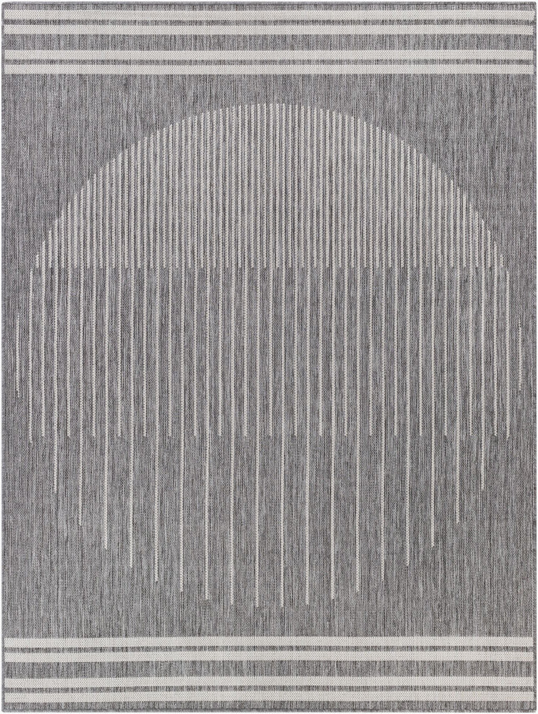 Long Beach Machine Woven Rug — Charcoal/Ivory
