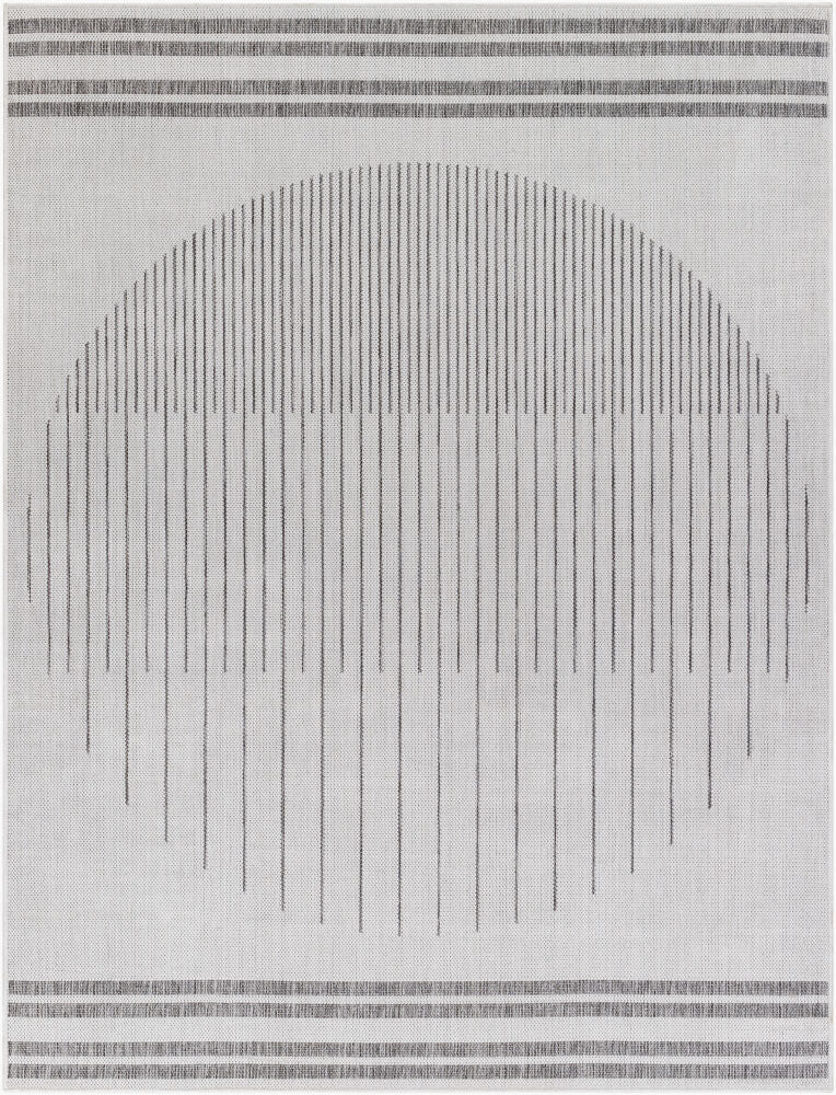 Long Beach Machine Woven Rug — Charcoal/Ivory
