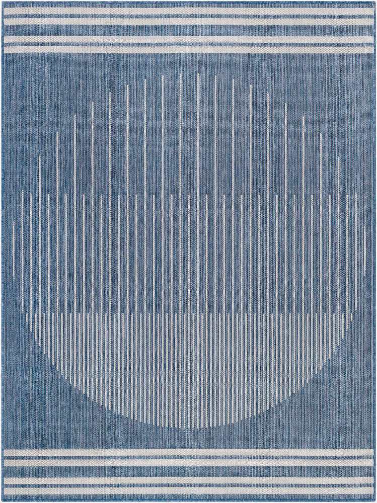 Long Beach Machine Woven Rug — Ivory/Navy