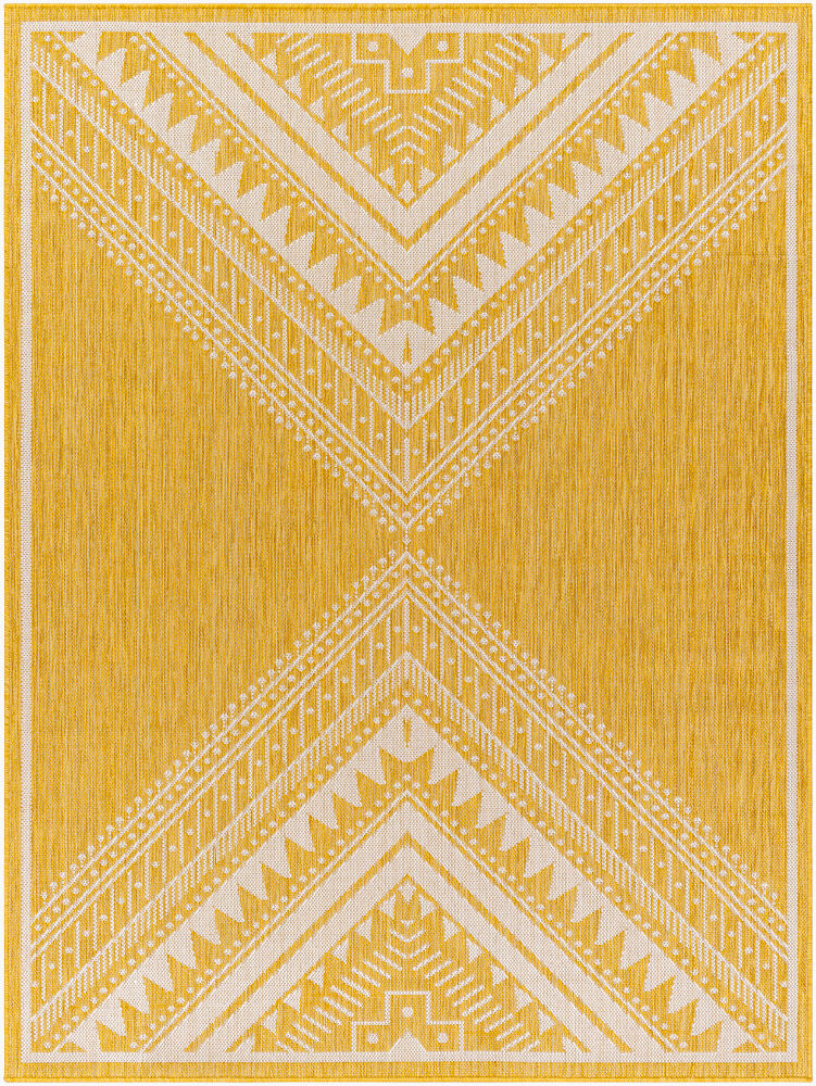 Long Beach Machine Woven Rug — Ivory/Mustard