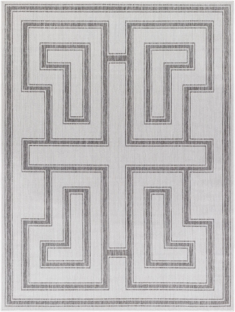 Long Beach Machine Woven Rug — Charcoal/Ivory