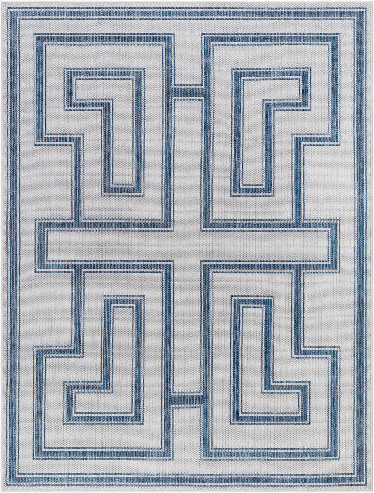 Long Beach Machine Woven Rug — Ivory/Navy