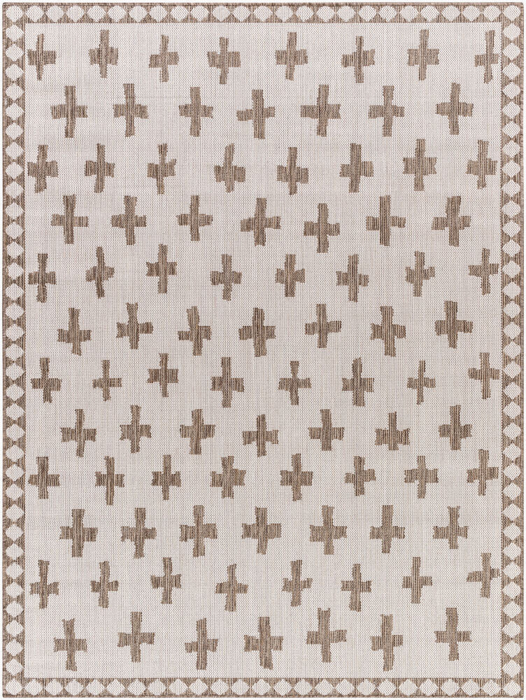Long Beach Machine Woven Rug — Dark Brown/Ivory
