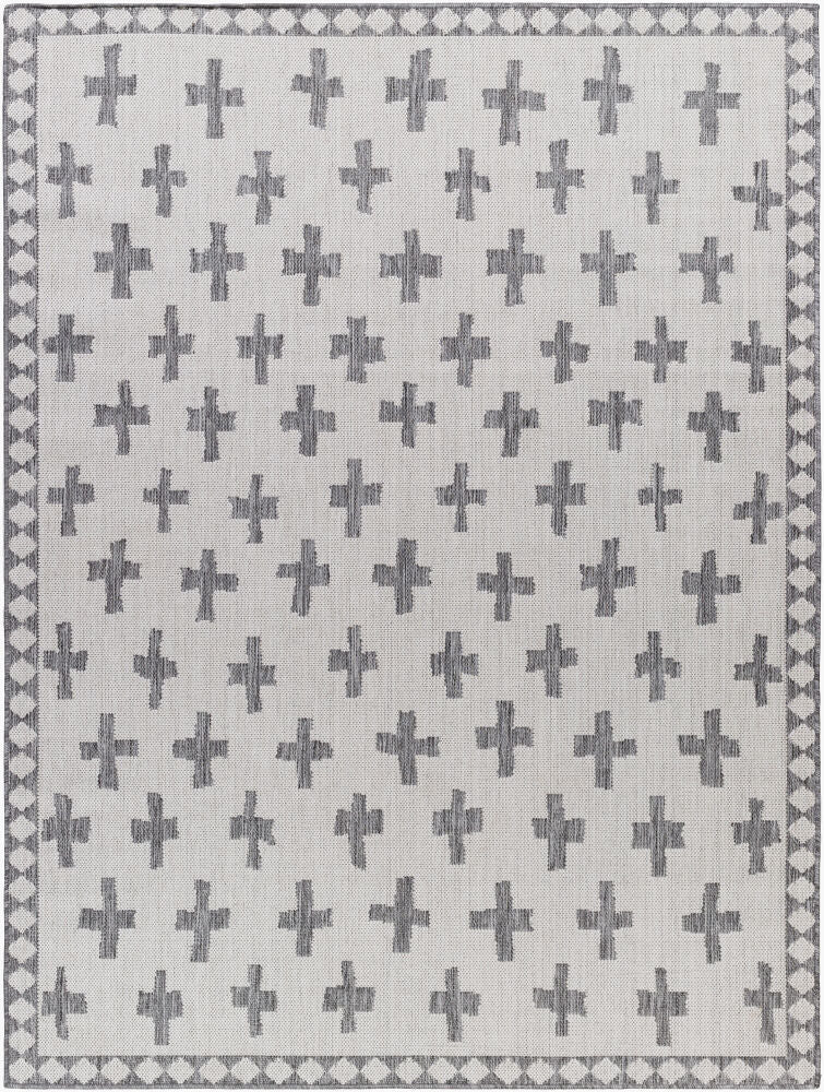 Long Beach Machine Woven Rug — Charcoal/Ivory
