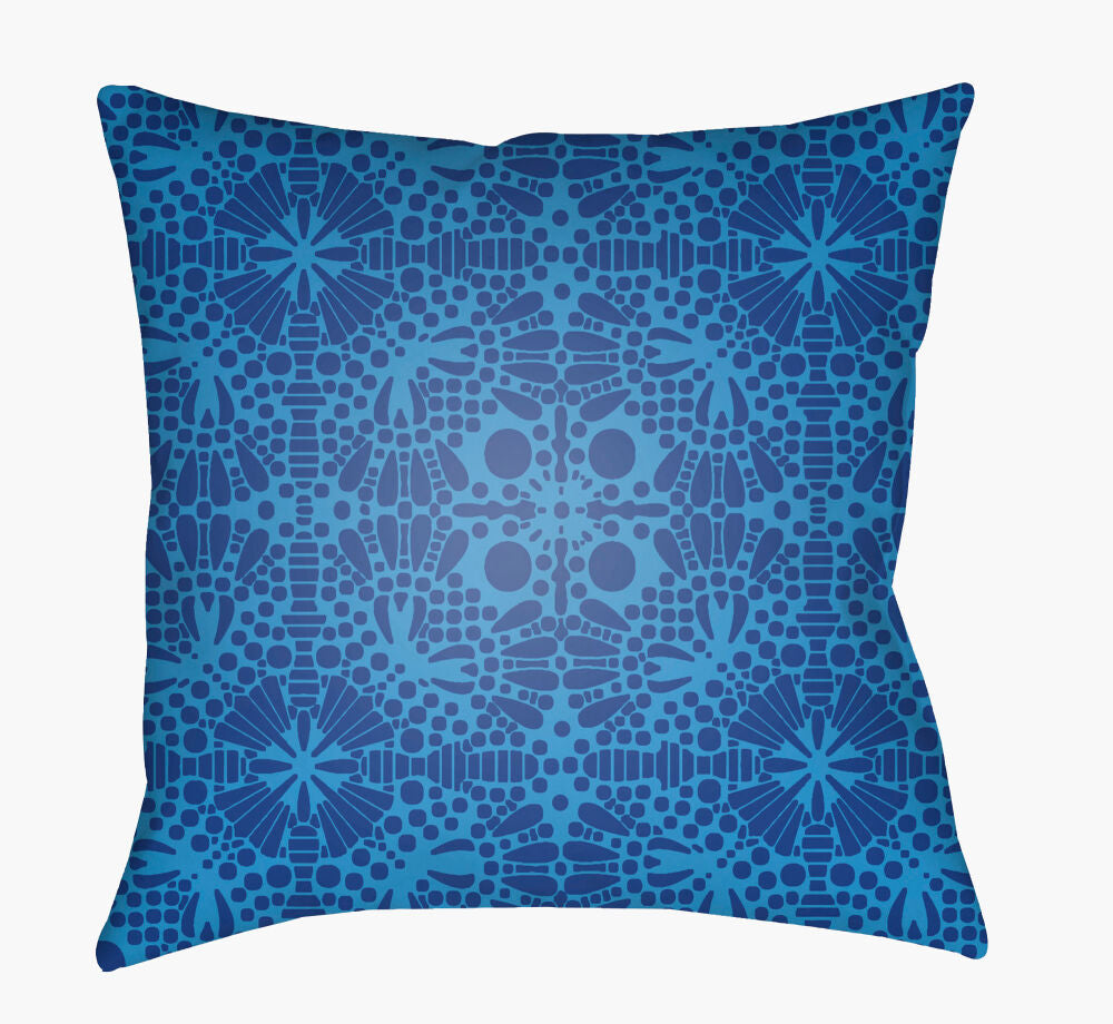 Laser Cut Accent Pillow — Blue/Dark Blue