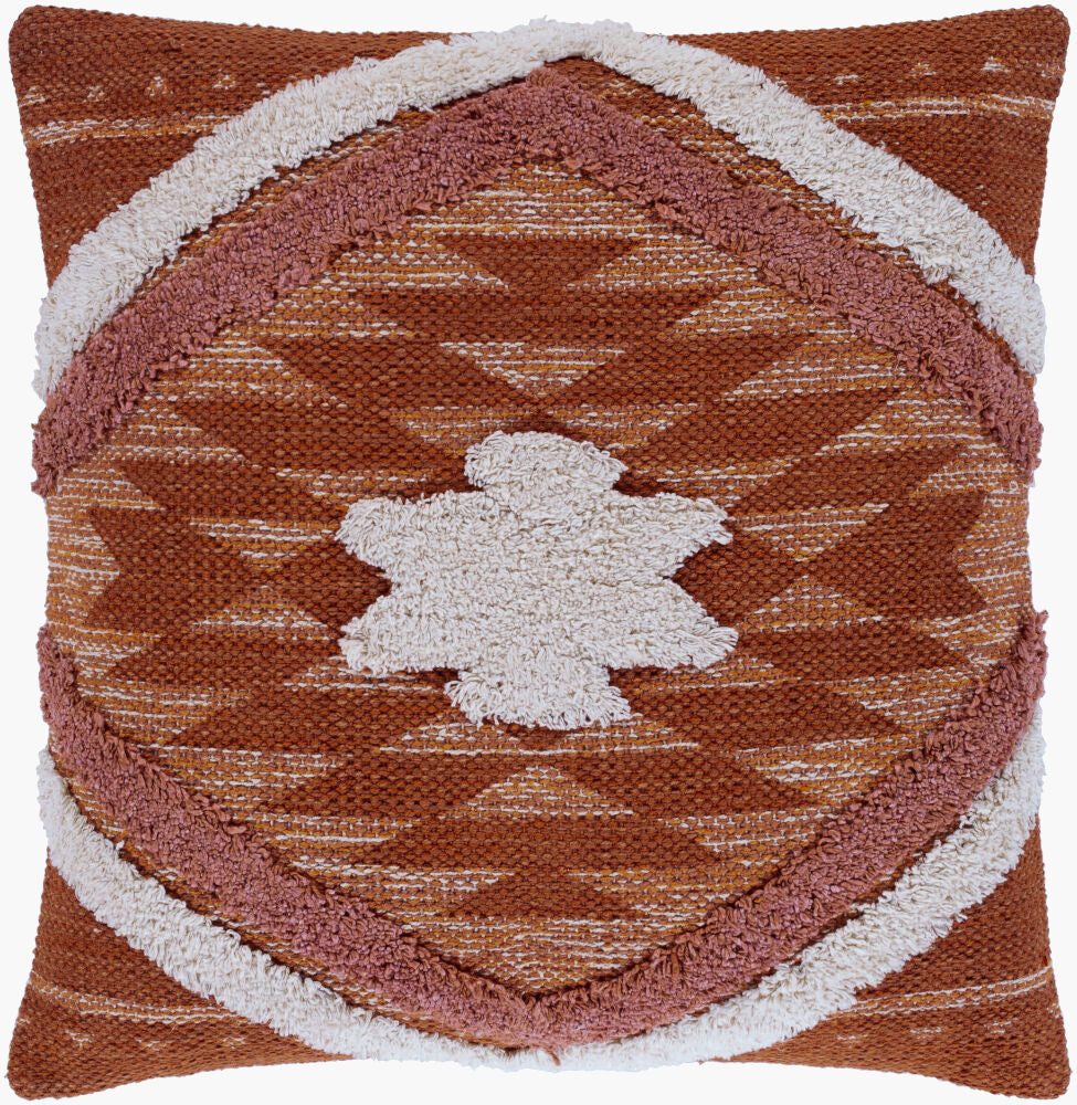 Lachlan Accent Pillow — Beige/Burnt Orange
