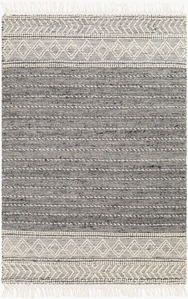 Lucia Handmade Rug — Charcoal/Cream