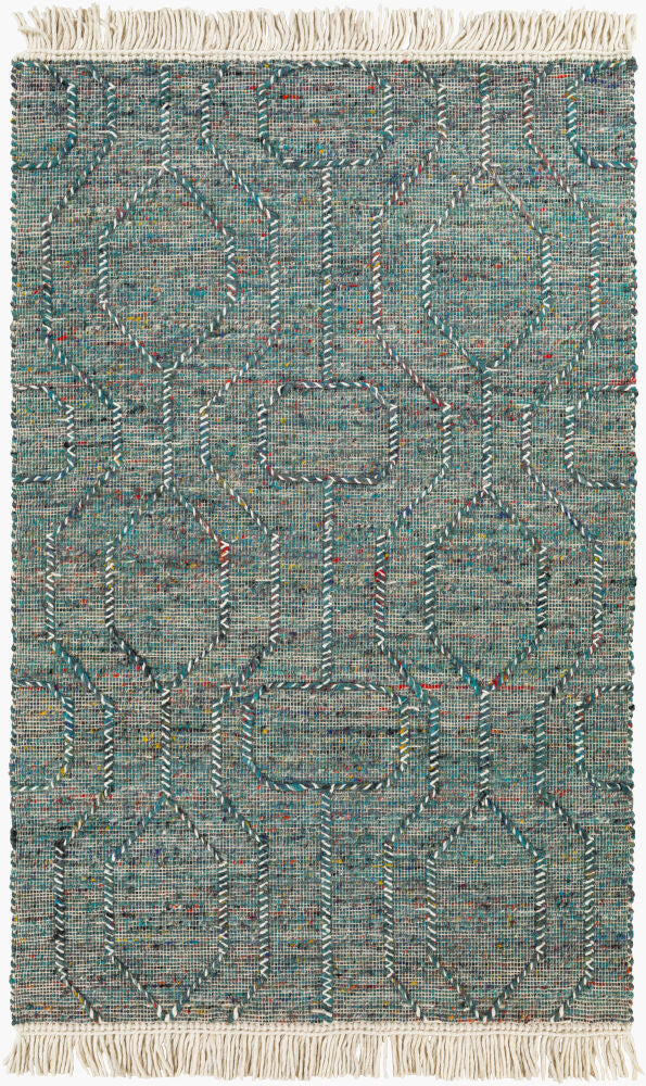 Lucia Handmade Rug — Cream/Dark Blue