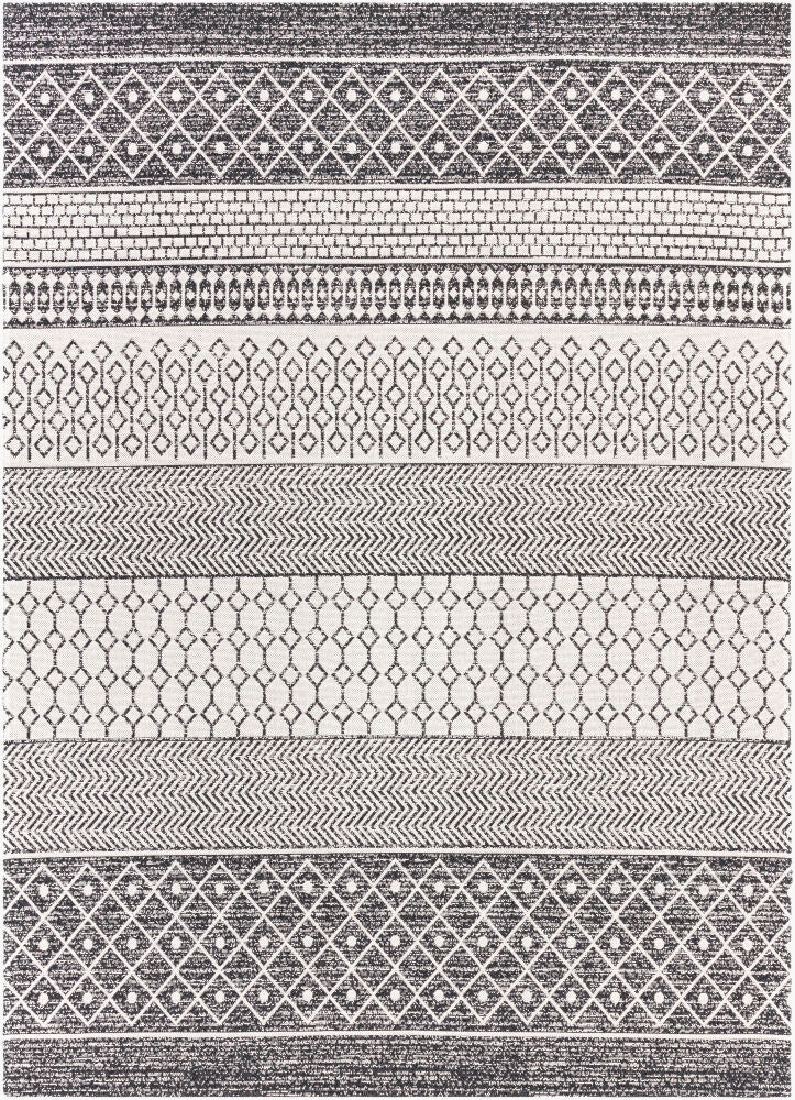 La Casa Machine Woven Rug — Black/Cream