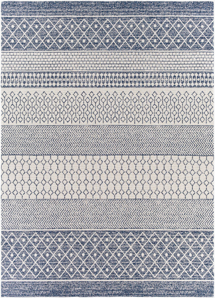 La Casa Machine Woven Rug — Light Blue/Navy
