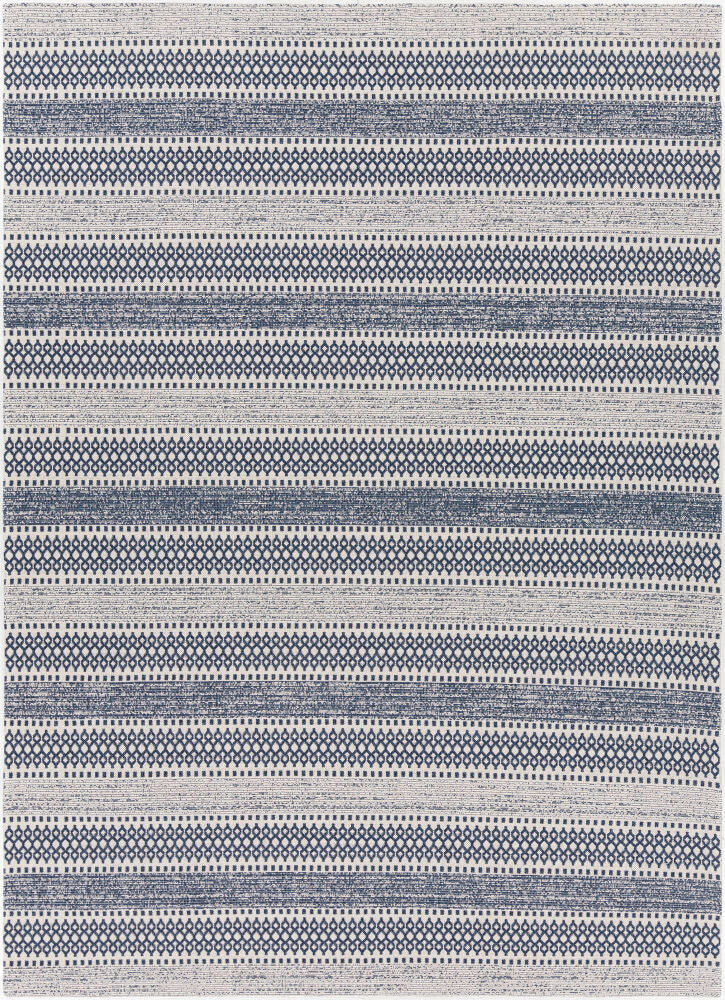 La Casa Machine Woven Rug — Light Blue/Navy
