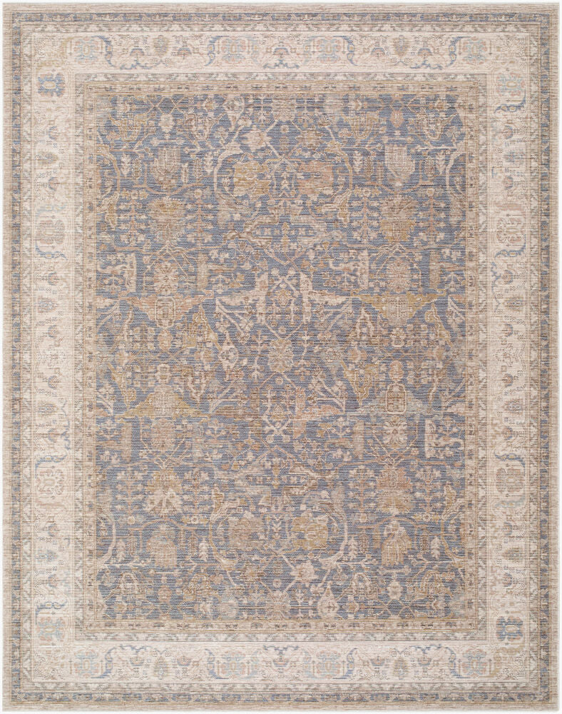 Ladik Machine Woven Rug — Brown/Denim
