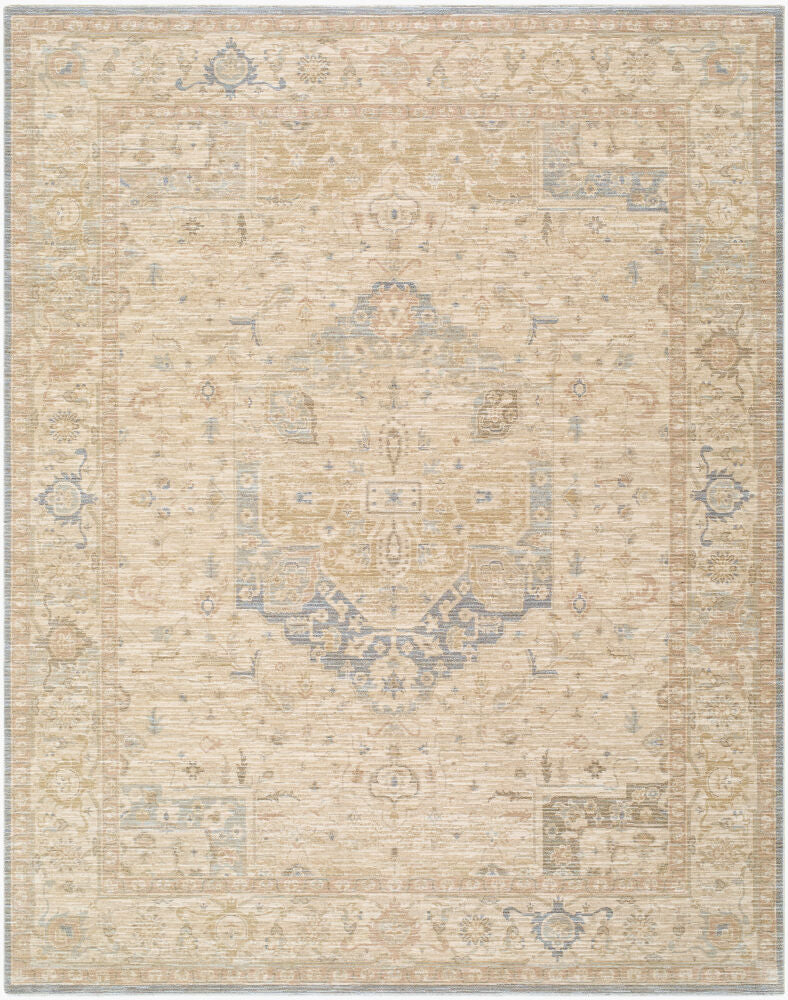 Ladik Machine Woven Rug — Brown/Denim