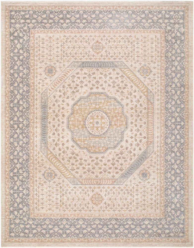 Ladik Machine Woven Rug — Brown/Denim