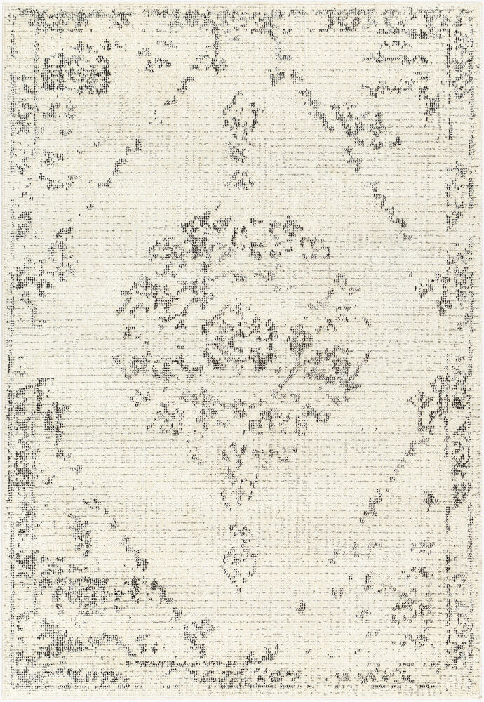 La Boheme Machine Woven Rug — Black/Ivory