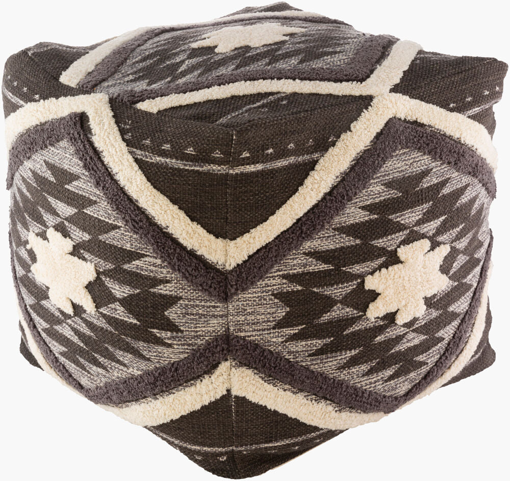 Lachlan Pouf — Black/Charcoal