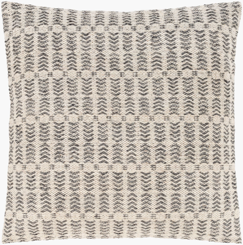 Leif Accent Pillow — Charcoal/Ivory