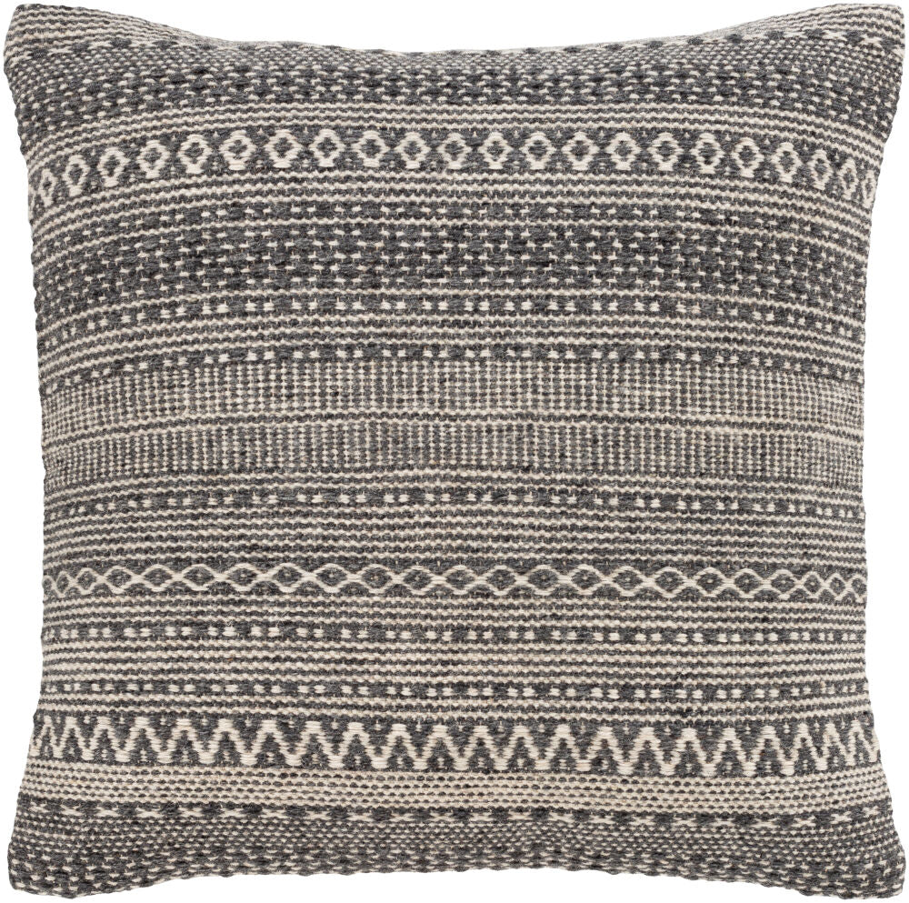 Leif Accent Pillow — Charcoal/Ivory