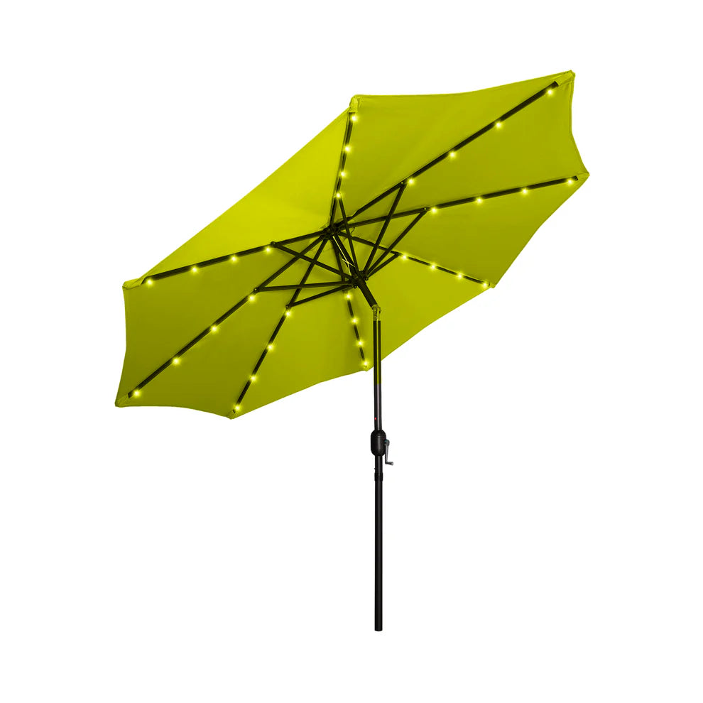 Kona 9ft Market Umbrella with Solar LED Lights Lime Seahawk Designs Patio Umbrellas