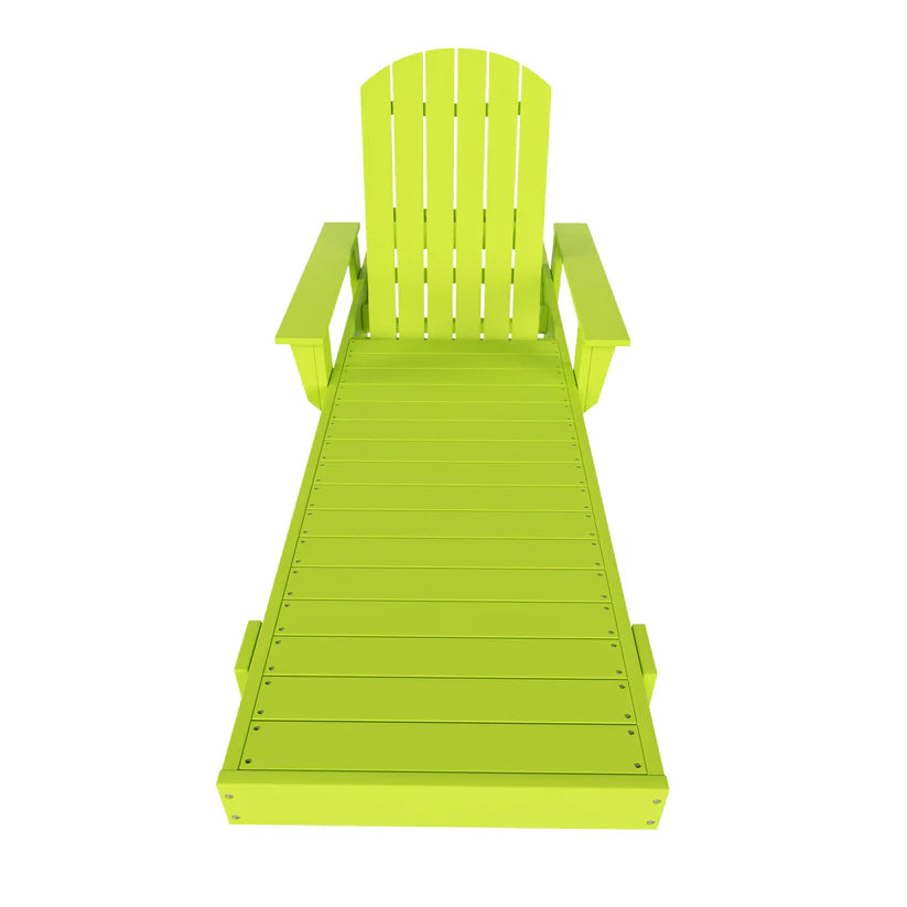 Westport Classic All-Weather Outdoor Adirondack Reclining Sun Lounger With Arms Rests Lime Seahawk Designs Patio Chaise Lounges