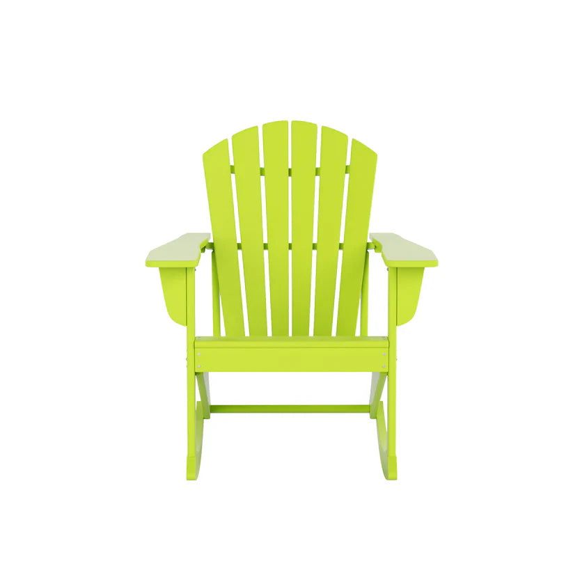 Westport All-Weather Outdoor Rocking Adirondack Chair Lime Seahawk Designs Patio Rocking Chairs