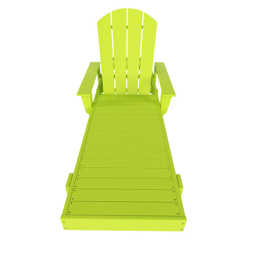 Chatham All-Weather Outdoor Adirondack Reclining Sun Lounger With Arms Rests & Wheels Lime Seahawk Designs Patio Chaise Lounges