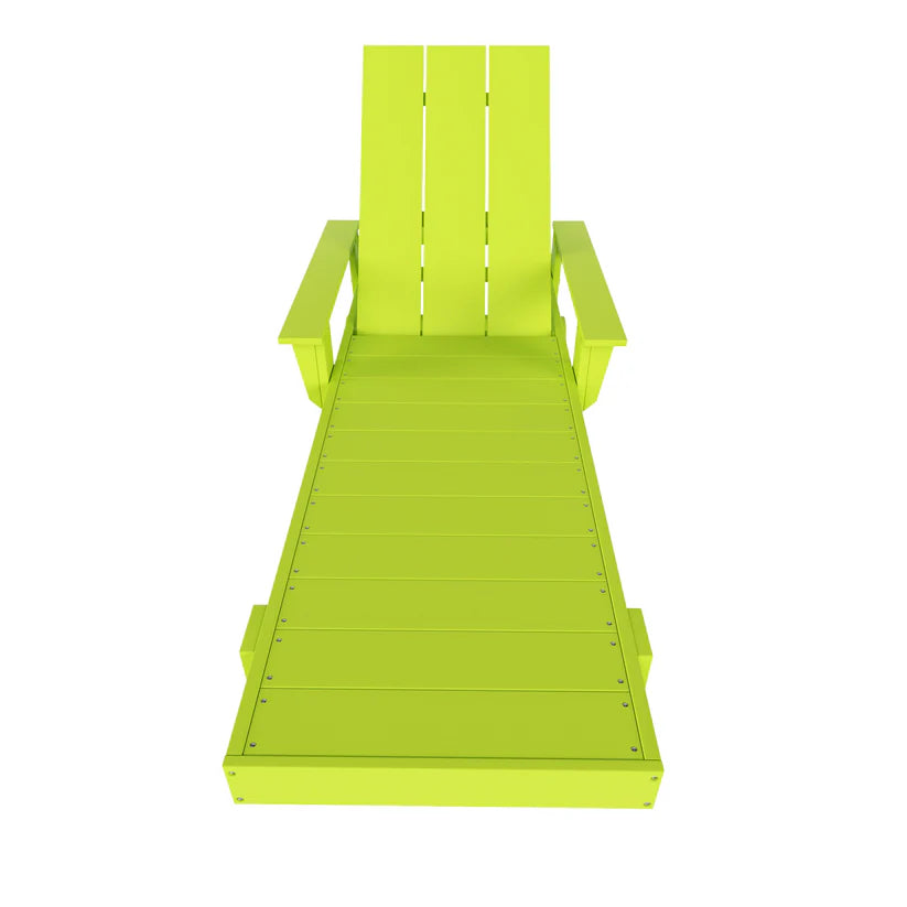 Malibu Modern All-Weather Outdoor Reclining Sun Lounger With Arm Rests & Wheels Lime Seahawk Designs Patio Chaise Lounges