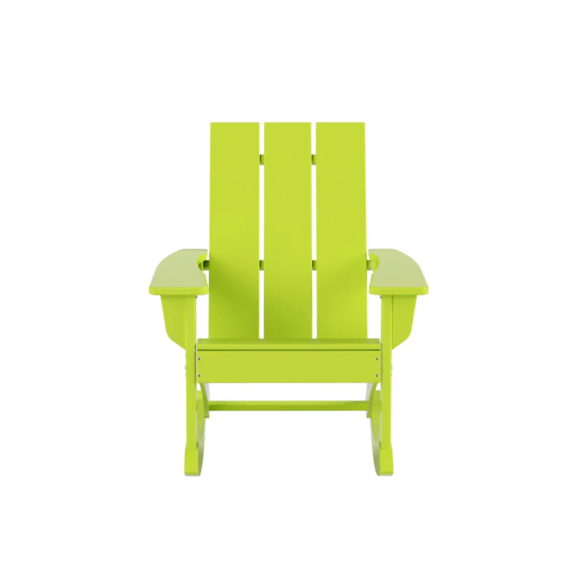 Malibu Modern All-Weather Outdoor Rocking Adirondack Chair Lime Seahawk Designs Patio Rocking Chairs