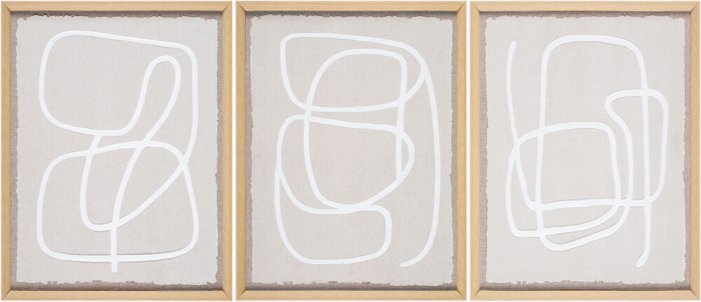 Lines Framed Art — Brown/Khaki