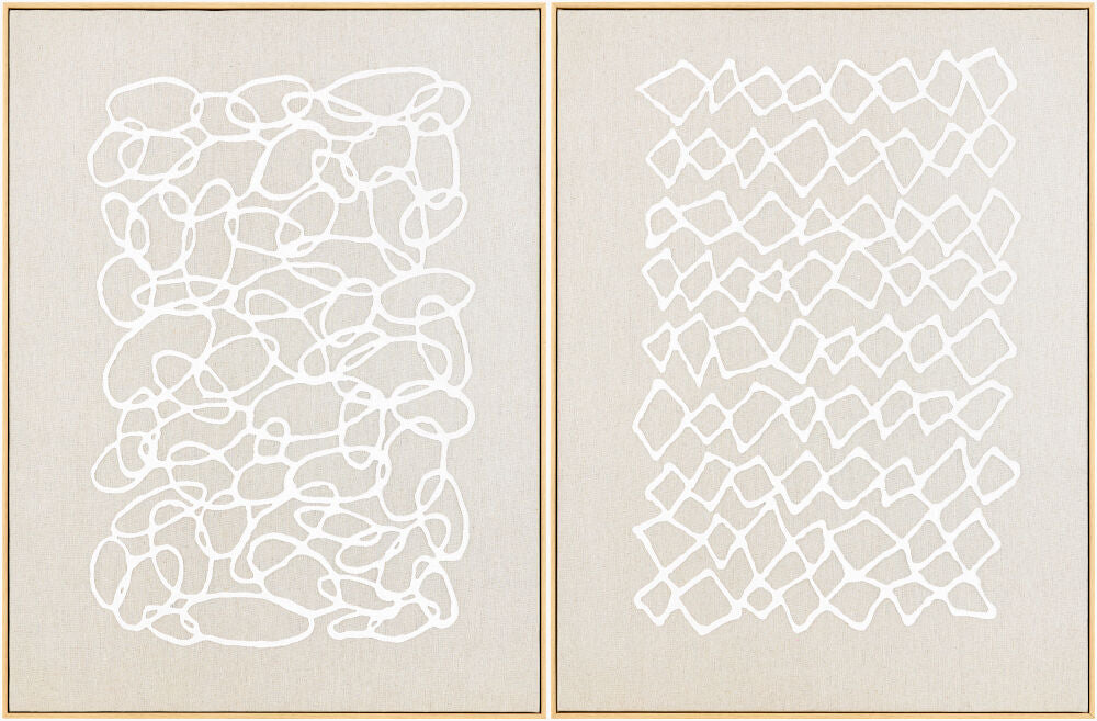 Lines Framed Art — Brown/Taupe