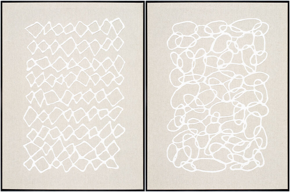 Lines Framed Art — Black/Taupe