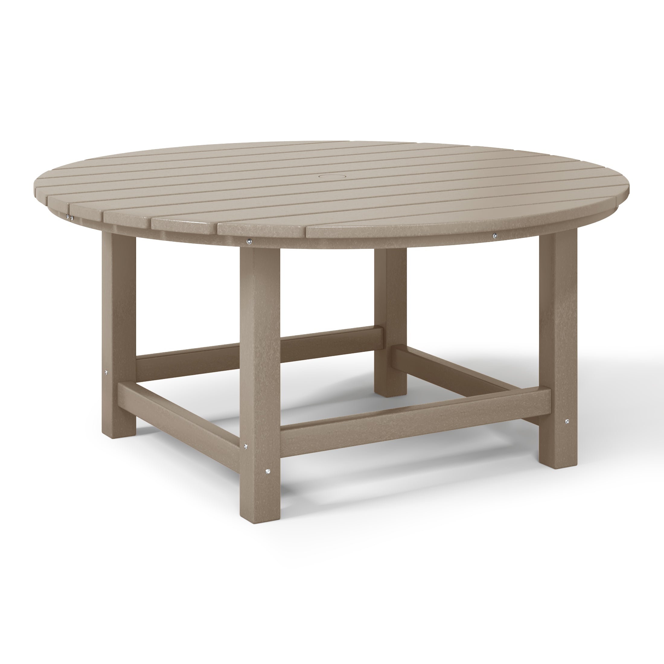 Chatham All-Weather Outdoor Round Coffee Table (38" Top) Weathered Wood Seahawk Designs Patio Coffee Tables