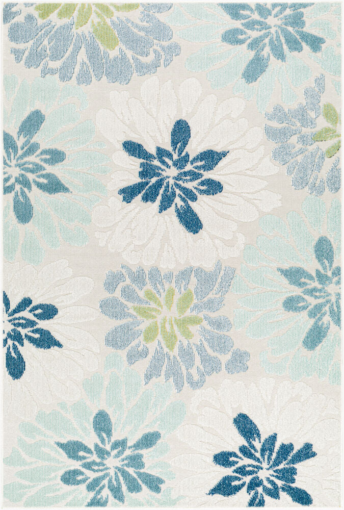 Lakeside Machine Woven Rug — Blue/Cream