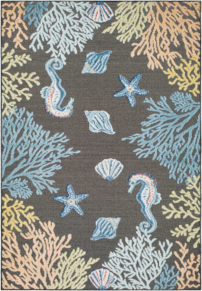 Lakeside Machine Woven Rug — Blue/Charcoal