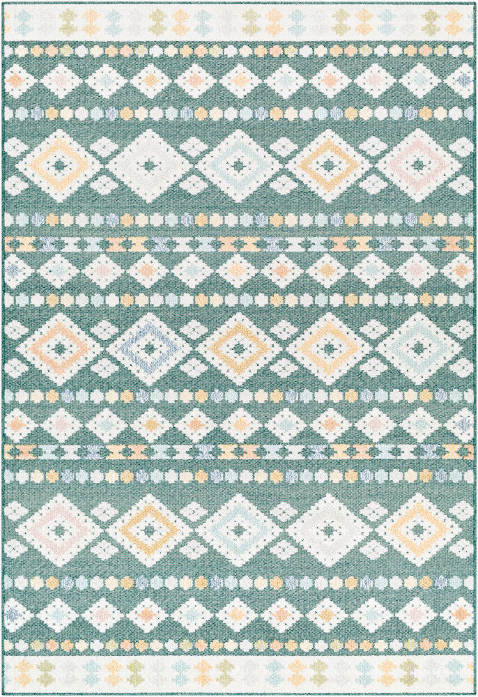 Lakeside Machine Woven Rug — Blue/Cream