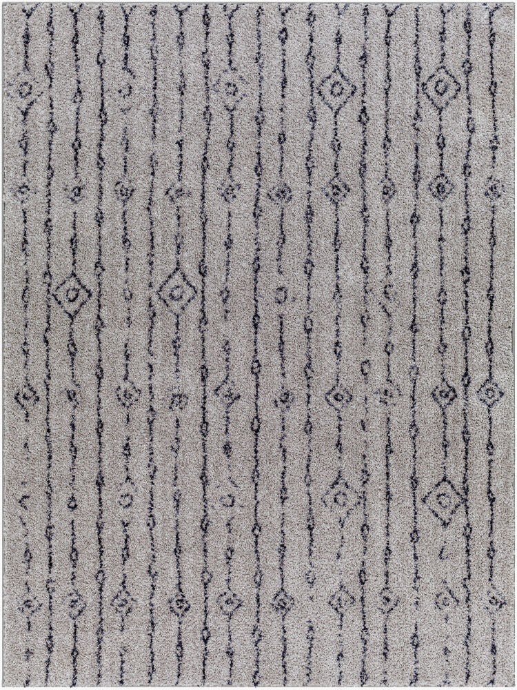 Lykke Machine Woven Rug — Black/Light Gray