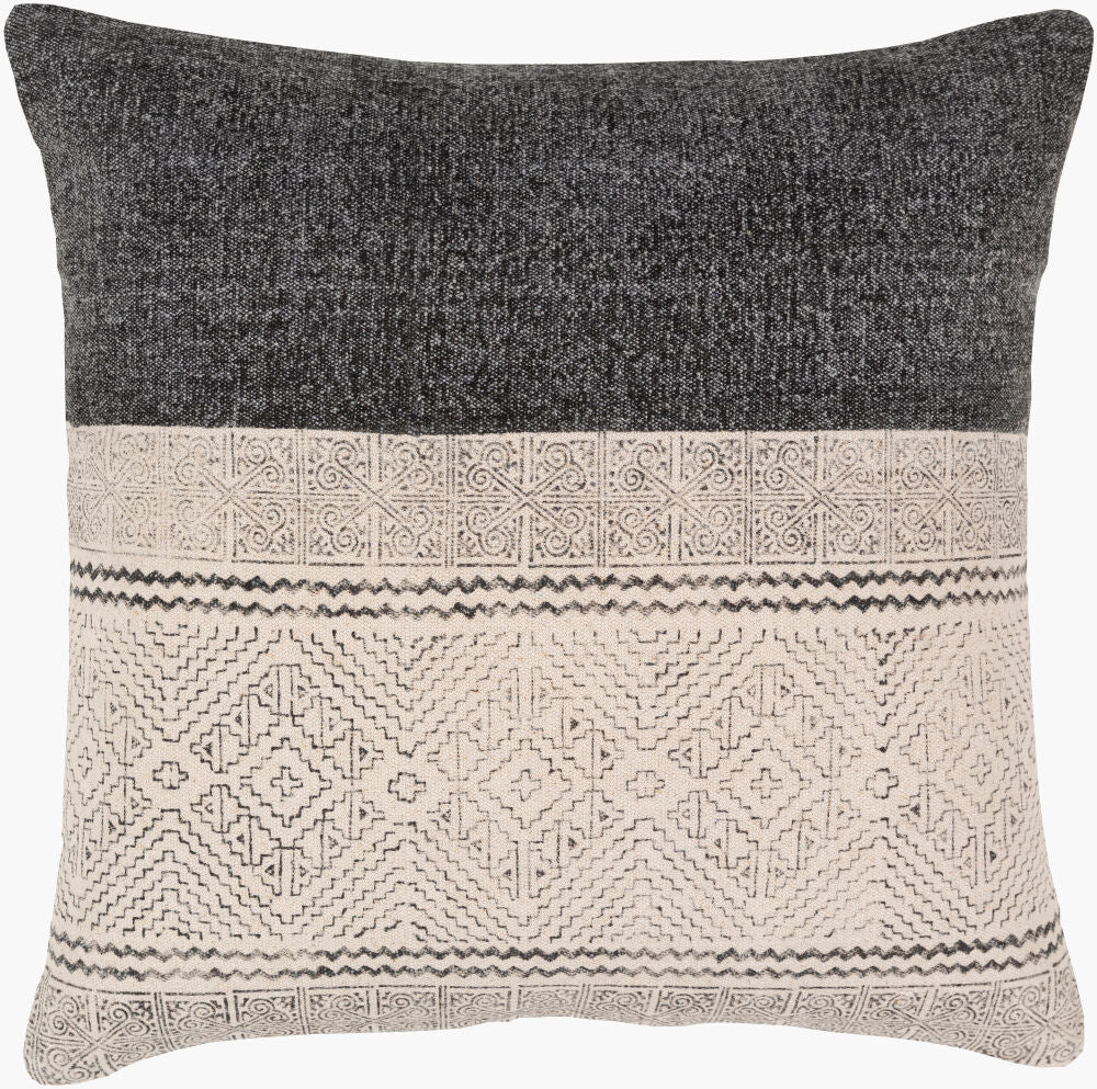 Lola Accent Pillow — Beige/Black