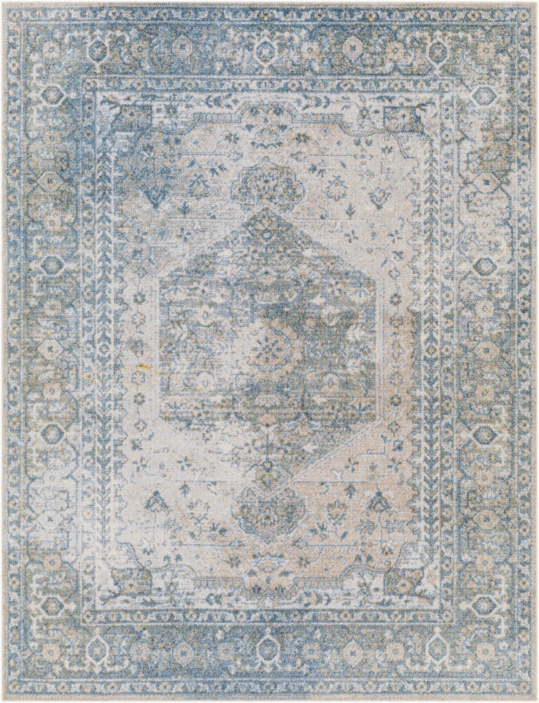 Lillian Machine Woven Rug — Brown/Dark Blue