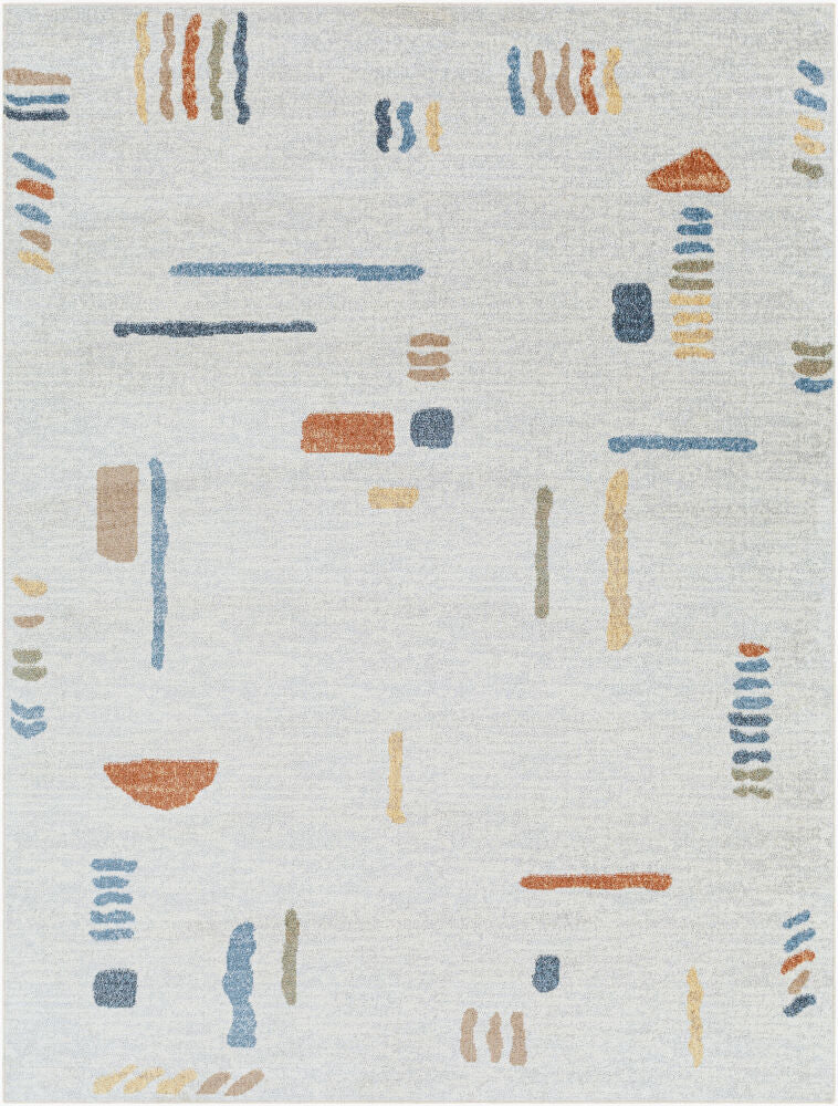 Lillian Machine Woven Rug — Brown/Dark Blue