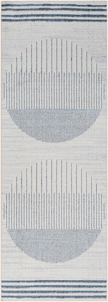 Lillian Machine Woven Rug — Black/Dark Blue