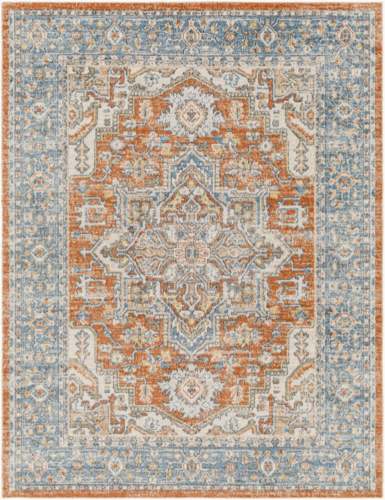 Lillian Machine Woven Rug — Brown/Dark Blue