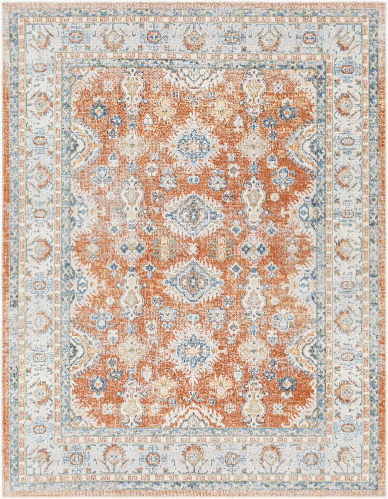 Lillian Machine Woven Rug — Brown/Dark Blue