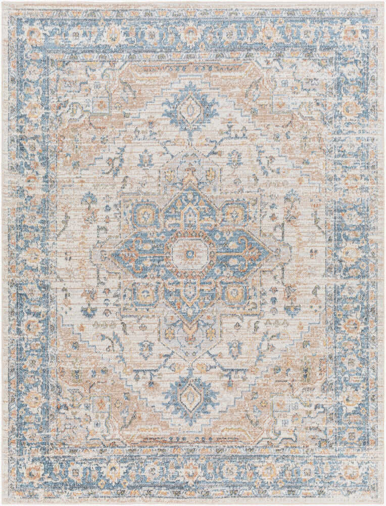 Lillian Machine Woven Rug — Brown/Dark Blue